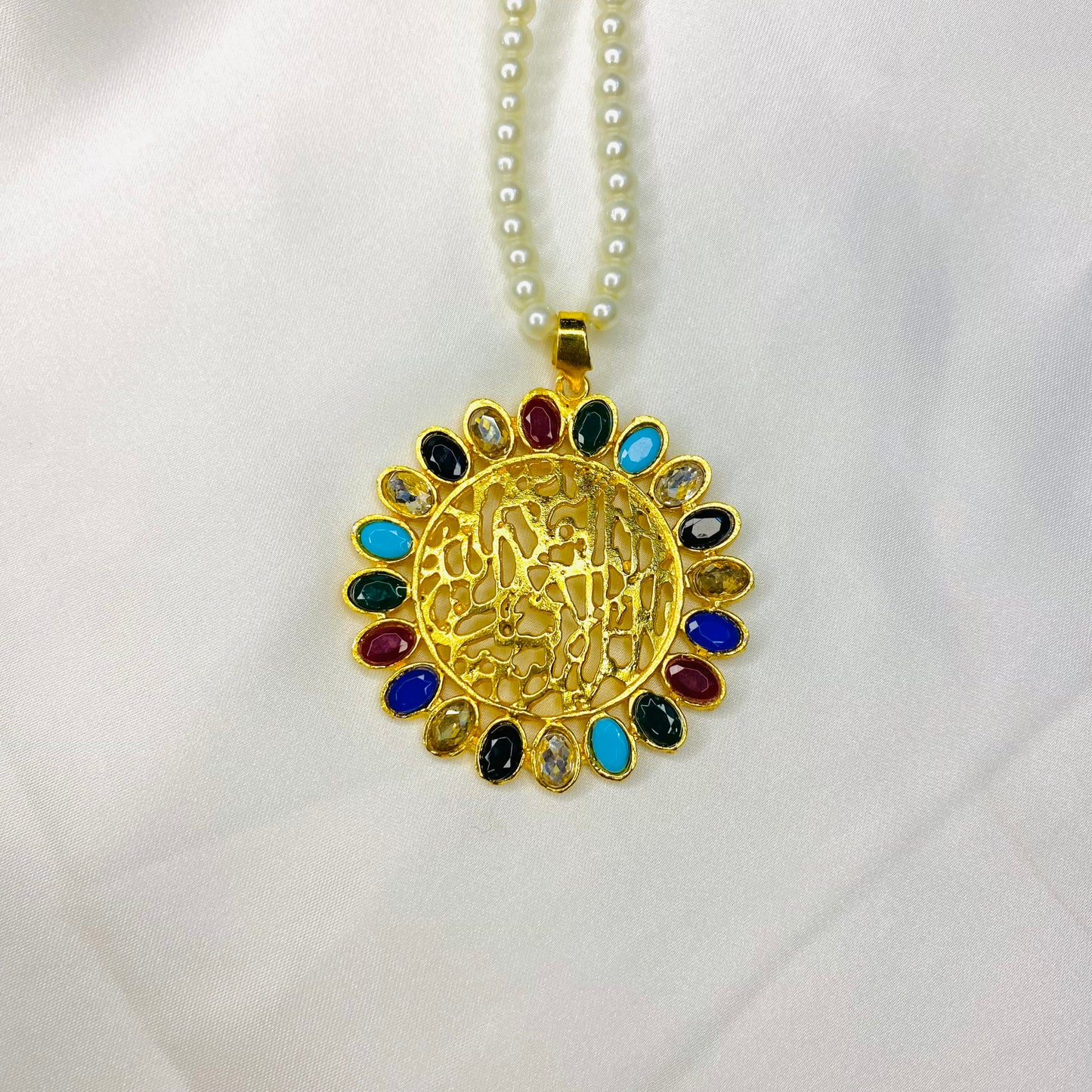Multi Kalma Kundan Pendant