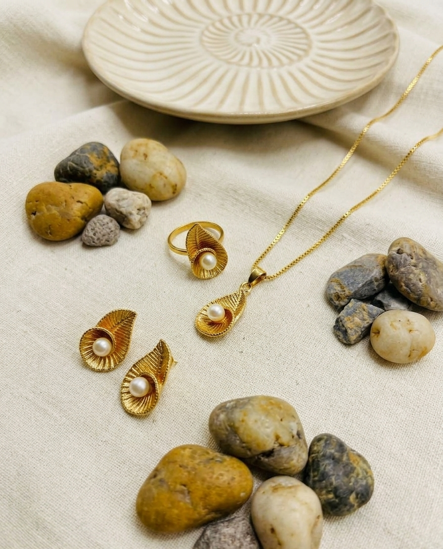 Ocean Spiral Pendant Set – Gehne Shehne