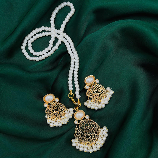 Kalma Pendant & Studs Gajra